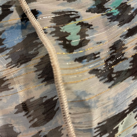 NWT Loft Shimmer Animal Print Ruffle Shell, Large - Picture 7 of 8